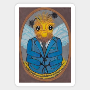 Bumblebee in blue jacket Sticker